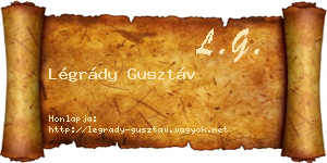 Légrády Gusztáv névjegykártya